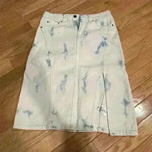 Future Collective Women's High-Rise Midi Denim Skirt Light Wash Size 0